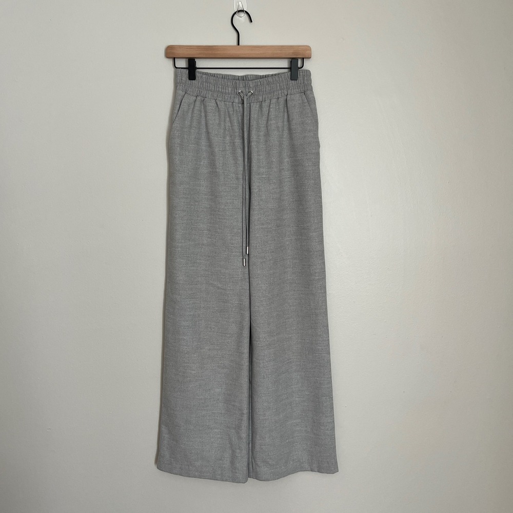 River Island Gray Wide Leg Lounge Pants Drawstring Elastic Waist 10